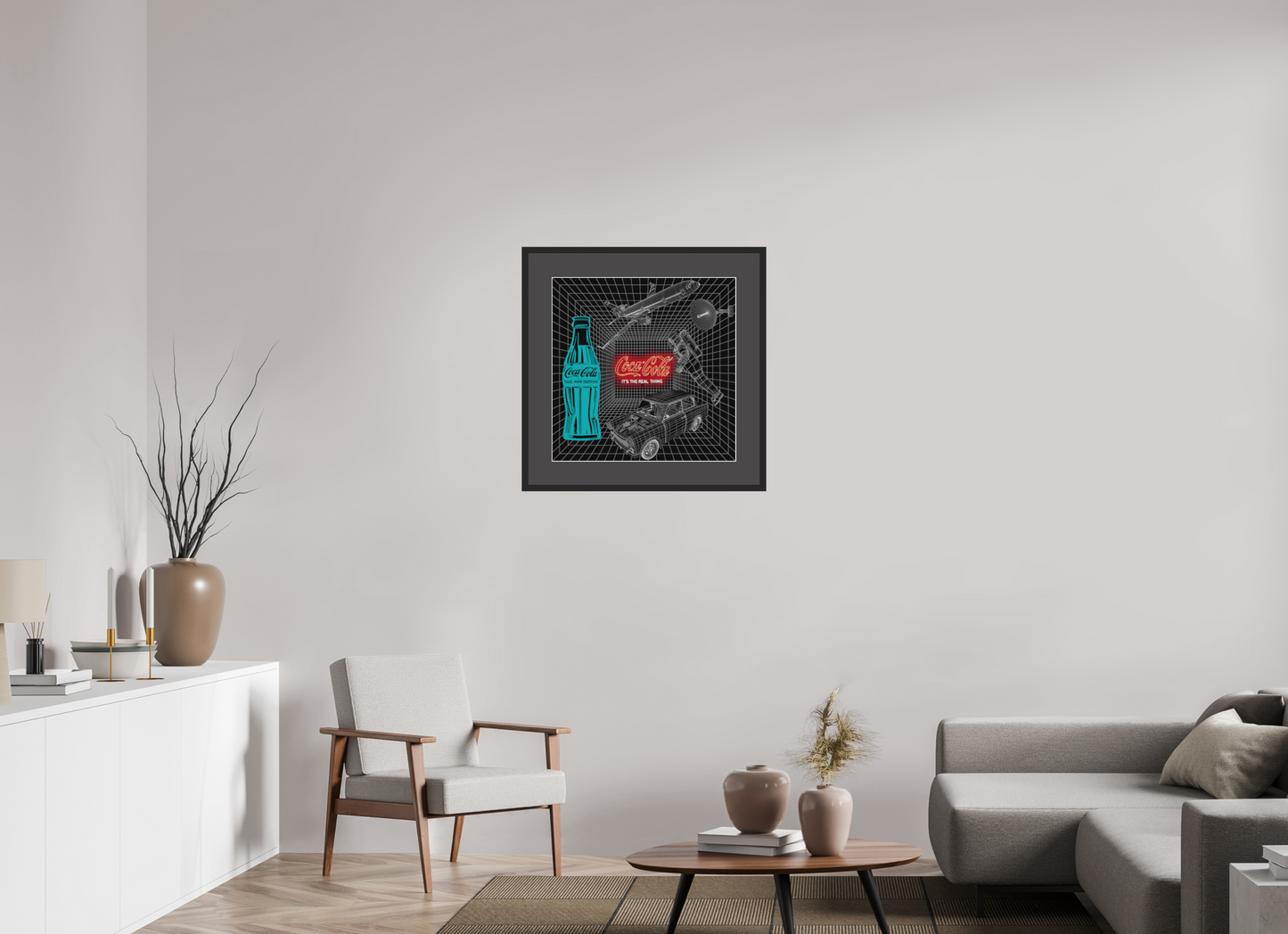 It's The Real Thing ( Coca Cola ). Neon digital print by artist Louis Sidoli. Available to purchase at Iconic Galleries.
