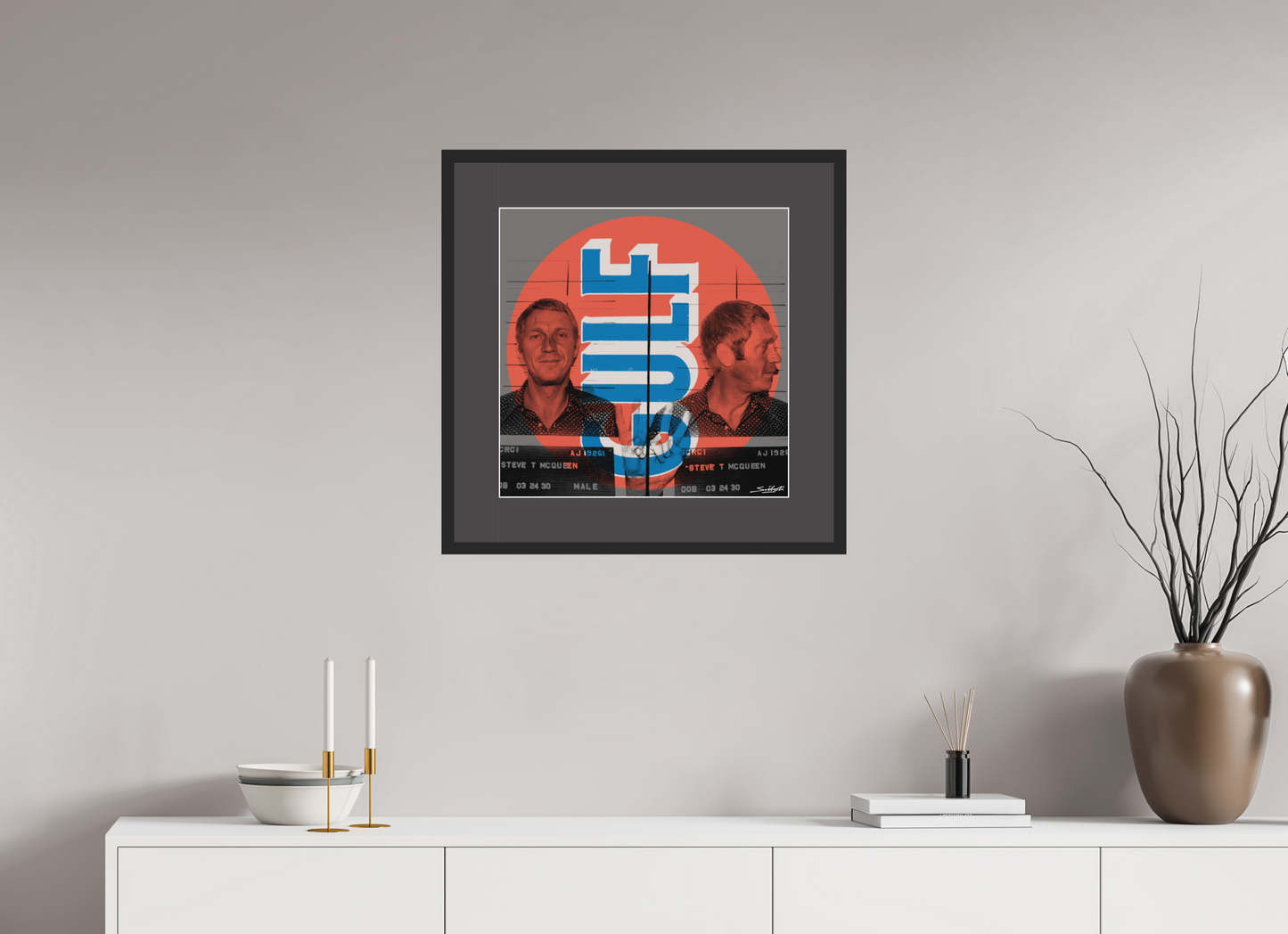 "Gulf" Steve McQueen (Most Wanted)  print by artist Louis Sidoli. Available to purchase at Iconic Galleries. 