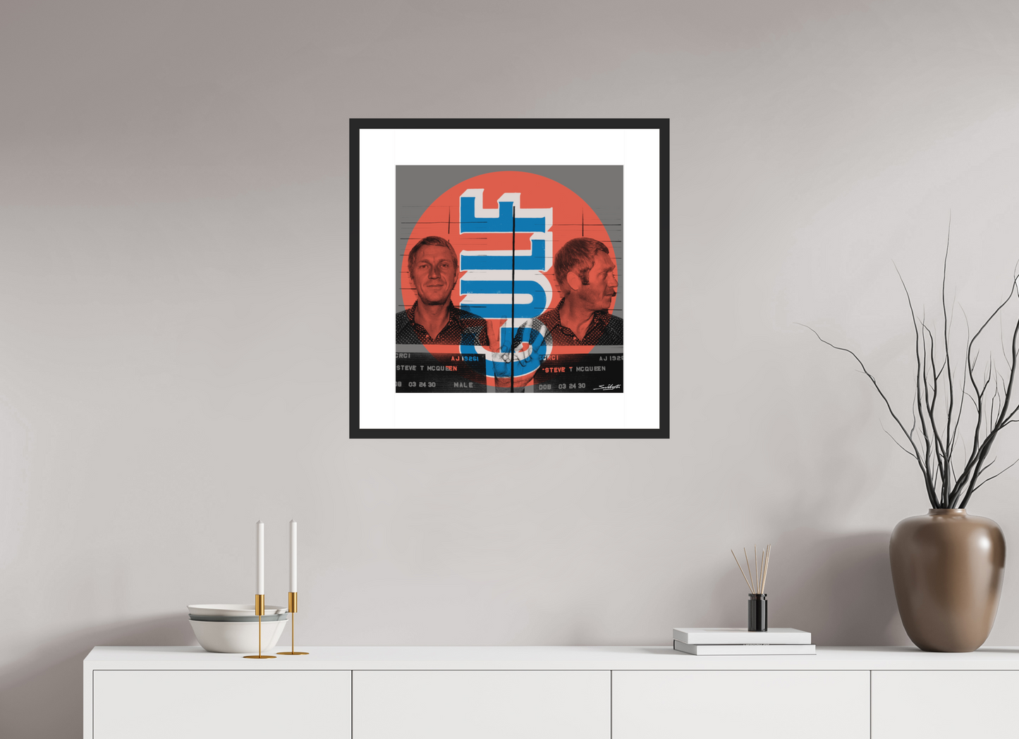 "Gulf" Steve McQueen (Most Wanted)  print by artist Louis Sidoli. Available to purchase at Iconic Galleries. 