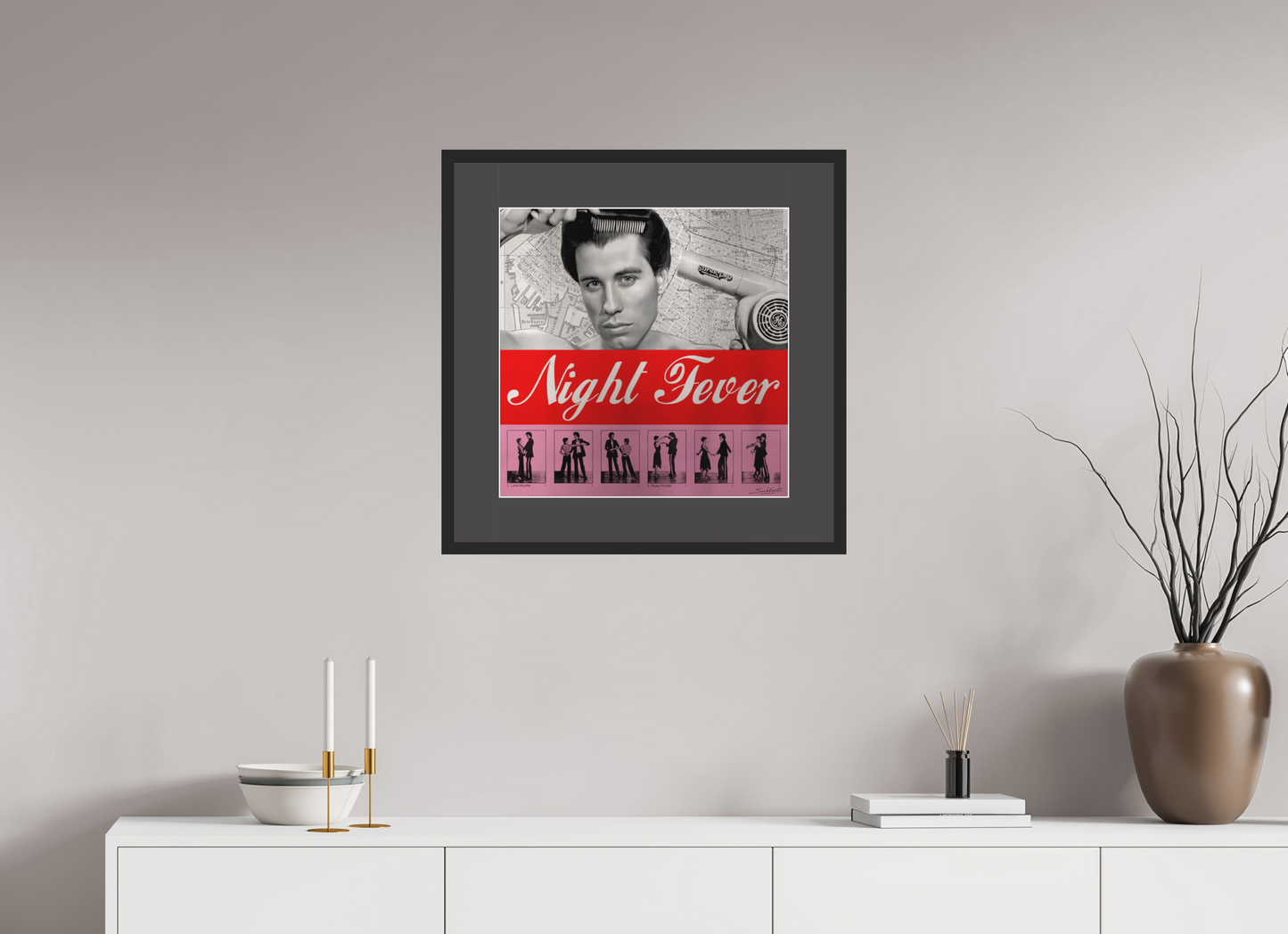 "Saturday Night Fever" John Travolta by artist Louis Sidoli. Available to purchase at Iconic Galleries