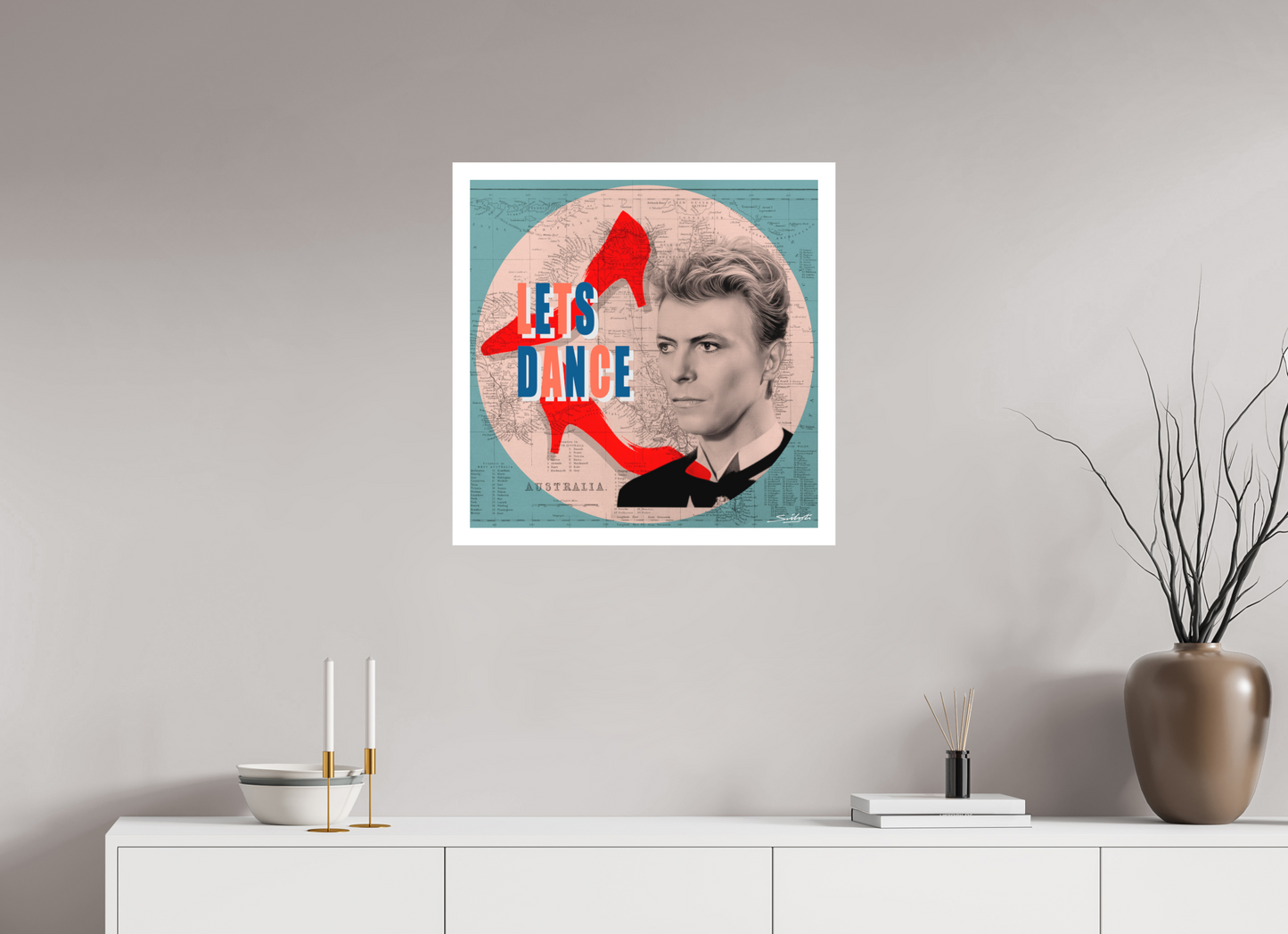 "Let's Dance" David Bowie print by artist Louis Sidoli. Available to purchase at Iconic Galleries. 