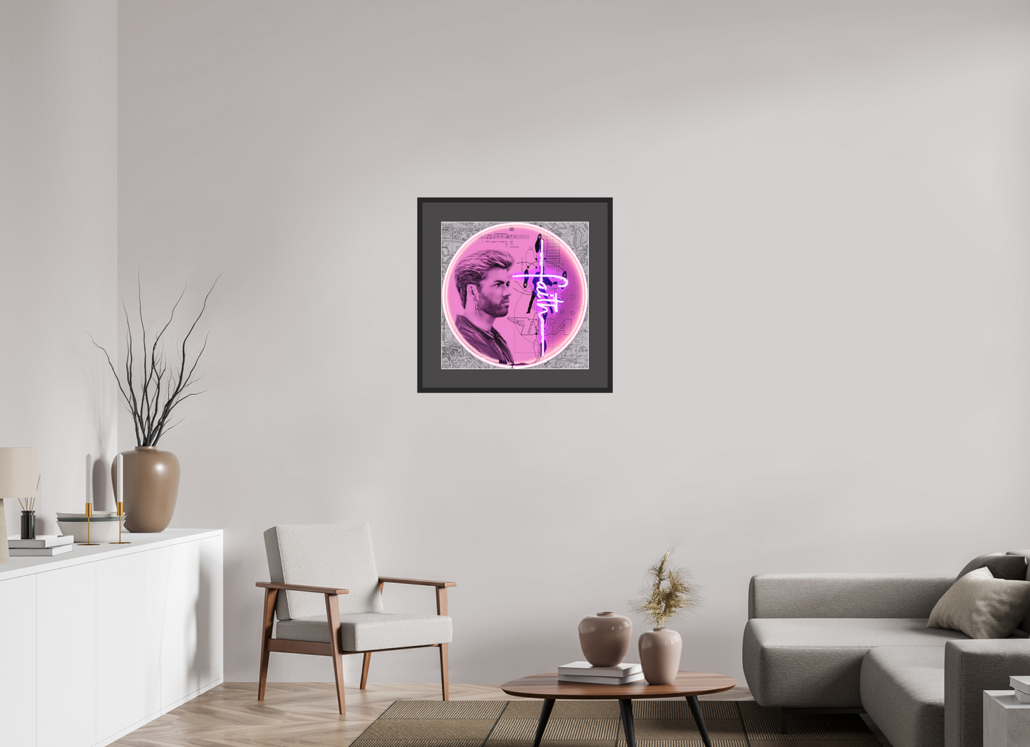 Faith ( George Michael ) Photographic pop-art print by artist Louis Sidoli. Available to purchase at Iconic Galleries. 