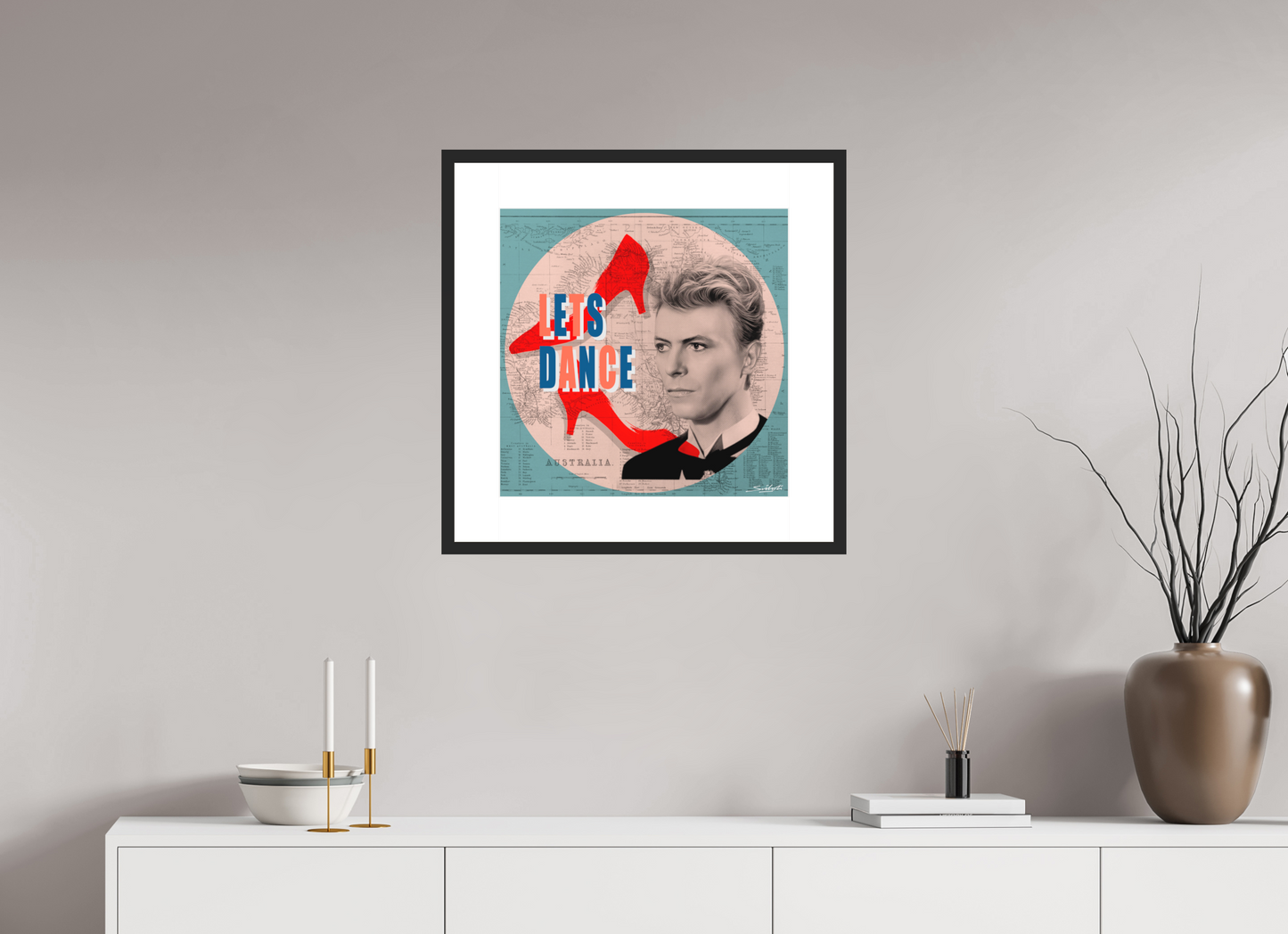 "Let's Dance" David Bowie print by artist Louis Sidoli. Available to purchase at Iconic Galleries. 