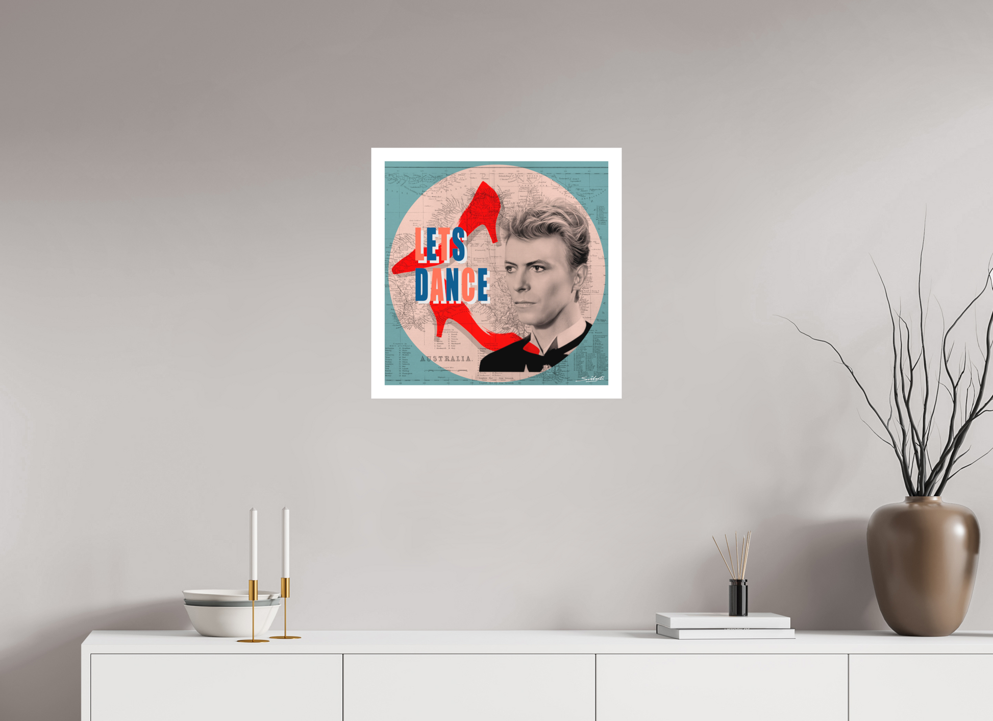 "Let's Dance" David Bowie print by artist Louis Sidoli. Available to purchase at Iconic Galleries. 