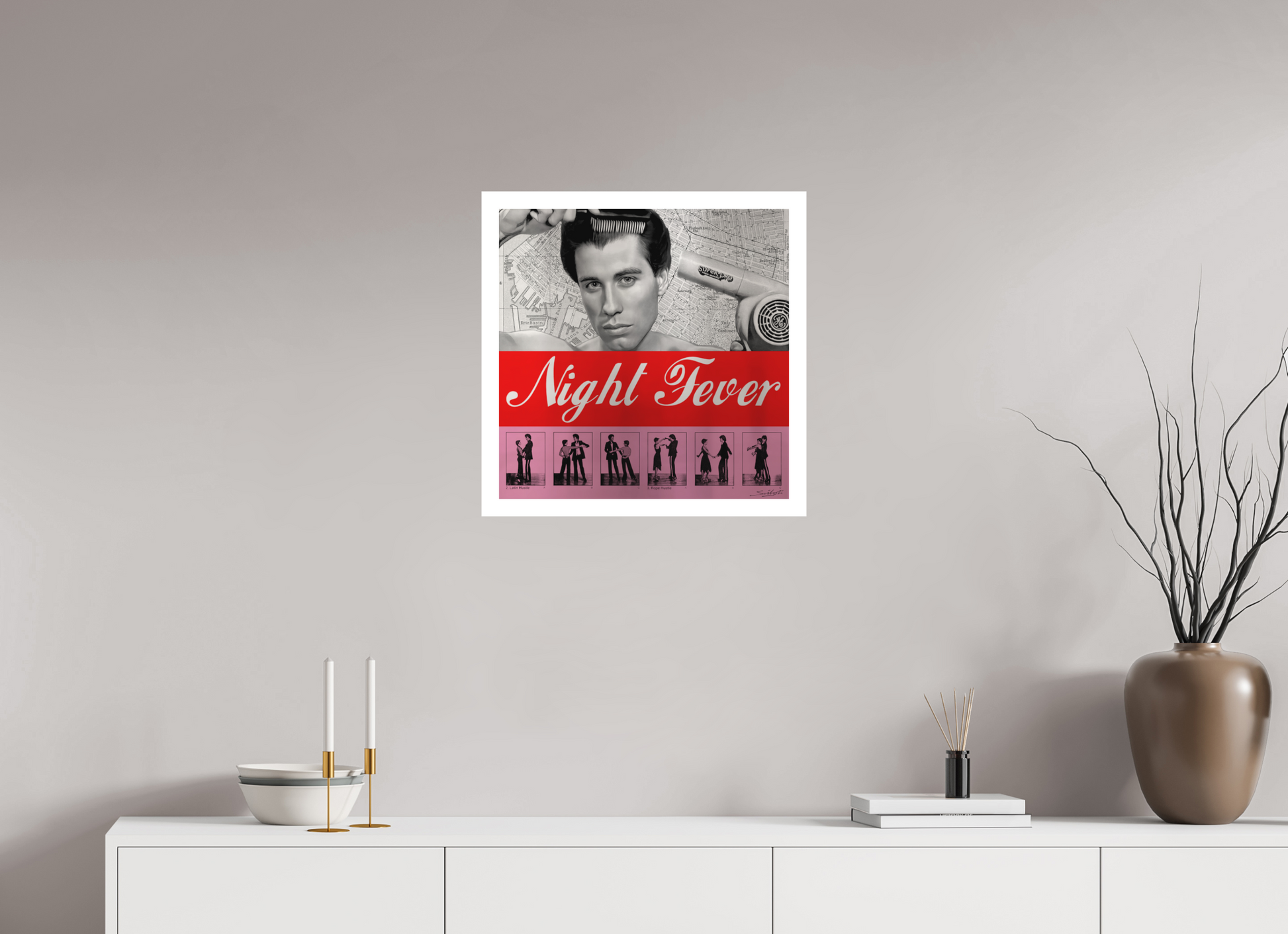 "Saturday Night Fever" John Travolta by artist Louis Sidoli. Available to purchase at Iconic Galleries