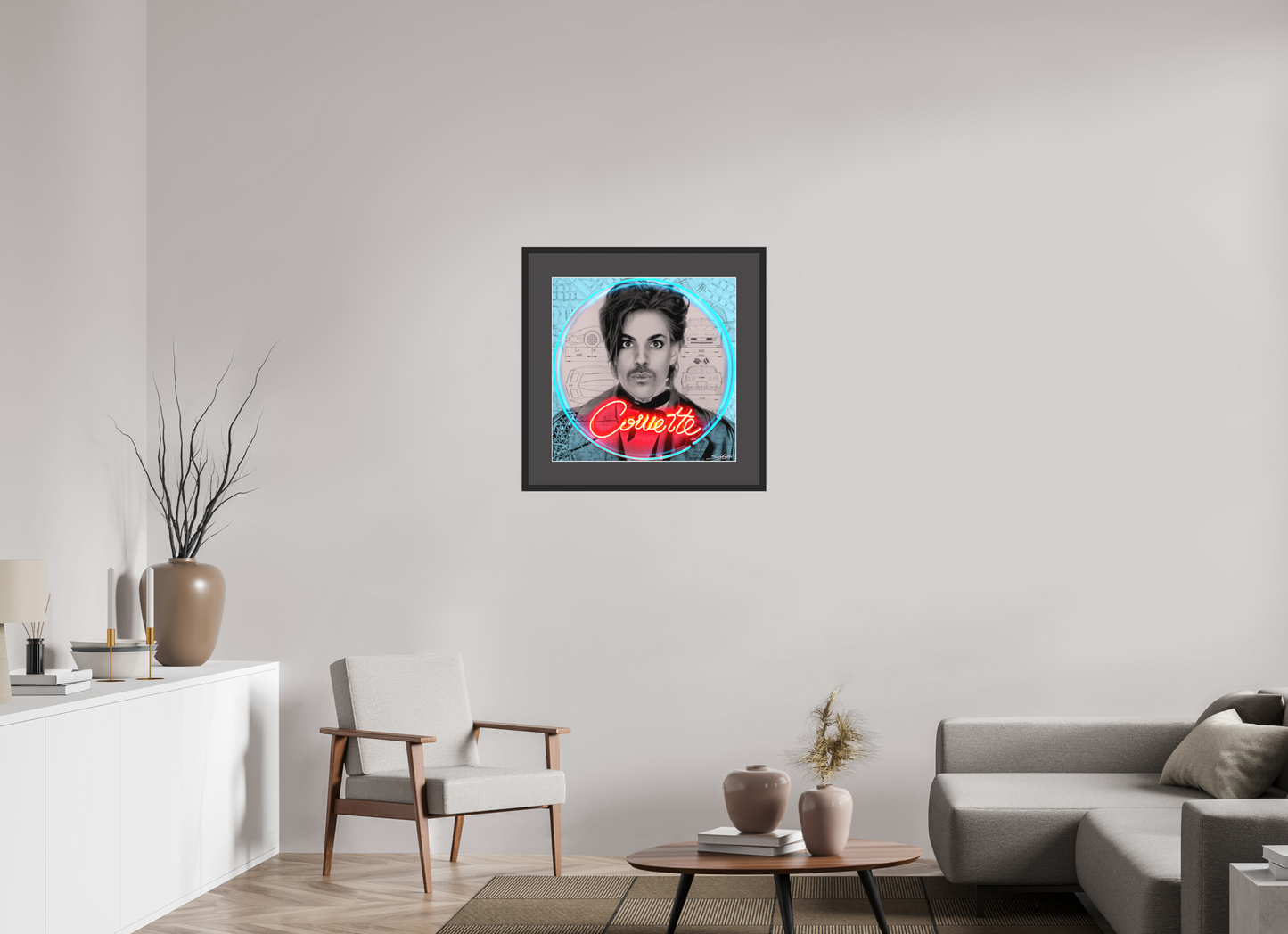 "Little Red Corvette" Prince print by artist Louis Sidoli. Available to purchase at Iconic Galleries 