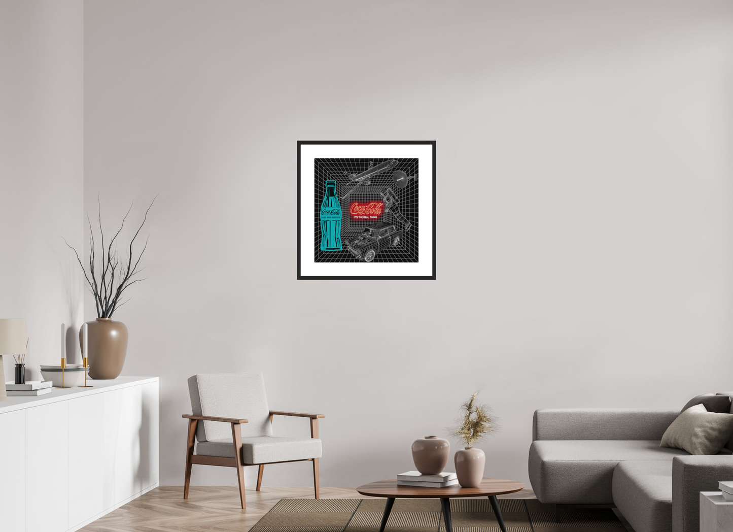 It's The Real Thing ( Coca Cola ). Neon digital print by artist Louis Sidoli. Available to purchase at Iconic Galleries.
