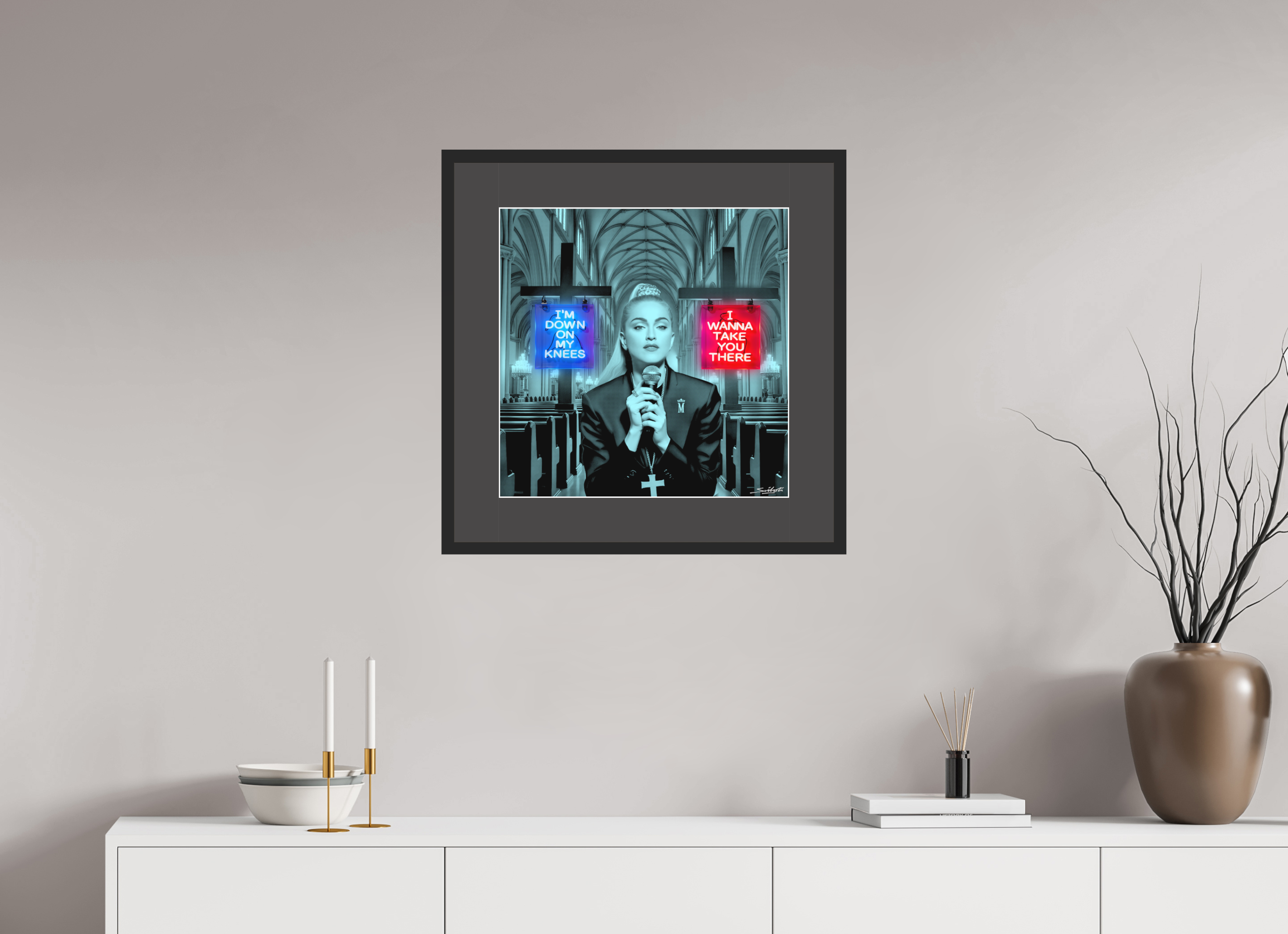 Madonna Like A Prayer neon art print by Louis Sidoli available at Iconic Galleries.