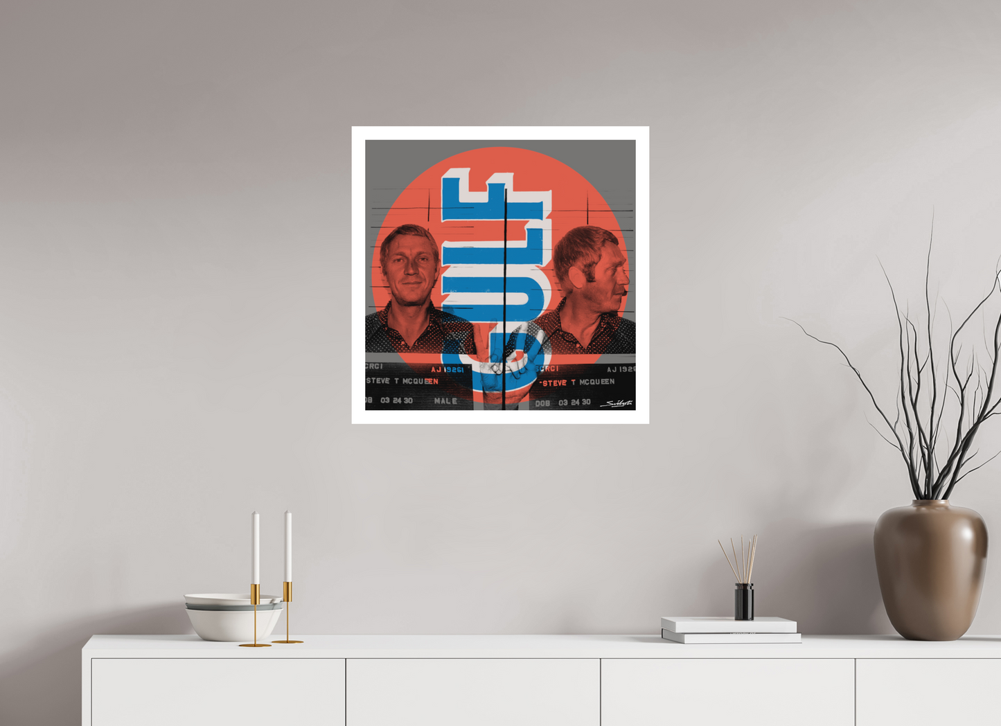 "Gulf" Steve McQueen (Most Wanted)  print by artist Louis Sidoli. Available to purchase at Iconic Galleries. 