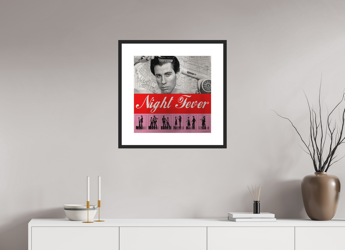 "Saturday Night Fever" John Travolta by artist Louis Sidoli. Available to purchase at Iconic Galleries