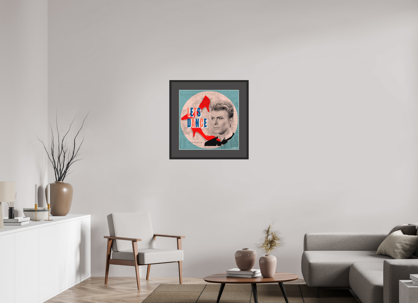 "Let's Dance" David Bowie print by artist Louis Sidoli. Available to purchase at Iconic Galleries. 