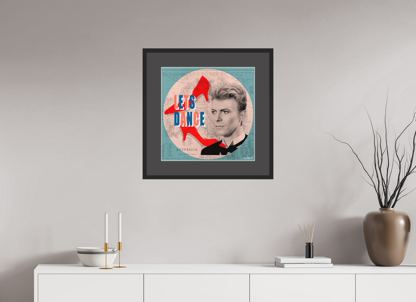 "Let's Dance" David Bowie print by artist Louis Sidoli. Available to purchase at Iconic Galleries. 