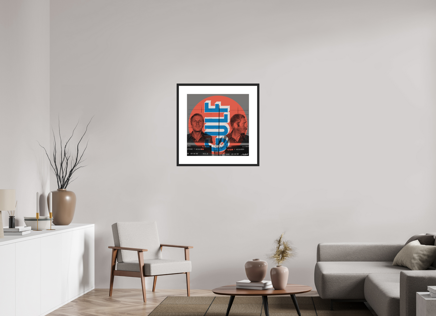 "Gulf" Steve McQueen (Most Wanted)  print by artist Louis Sidoli. Available to purchase at Iconic Galleries. 