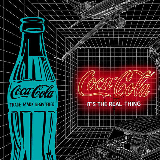 It's The Real Thing ( Coca Cola ). Neon digital print by artist Louis Sidoli. Available to purchase at Iconic Galleries.
