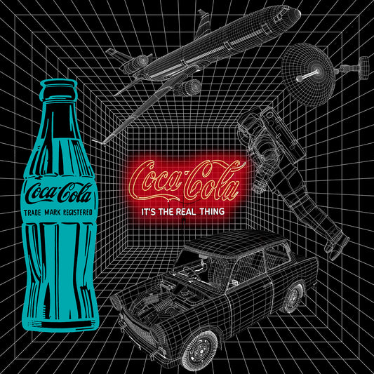 It's The Real Thing ( Coca Cola ). Neon digital print by artist Louis Sidoli. Available to purchase at Iconic Galleries.