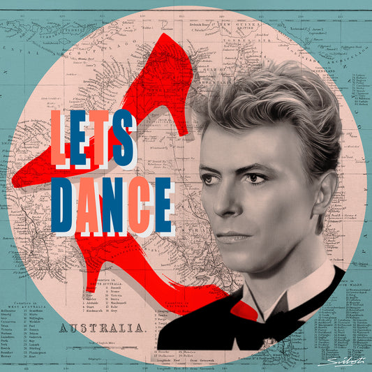 "Let's Dance" David Bowie print by artist Louis Sidoli. Available to purchase at Iconic Galleries. 