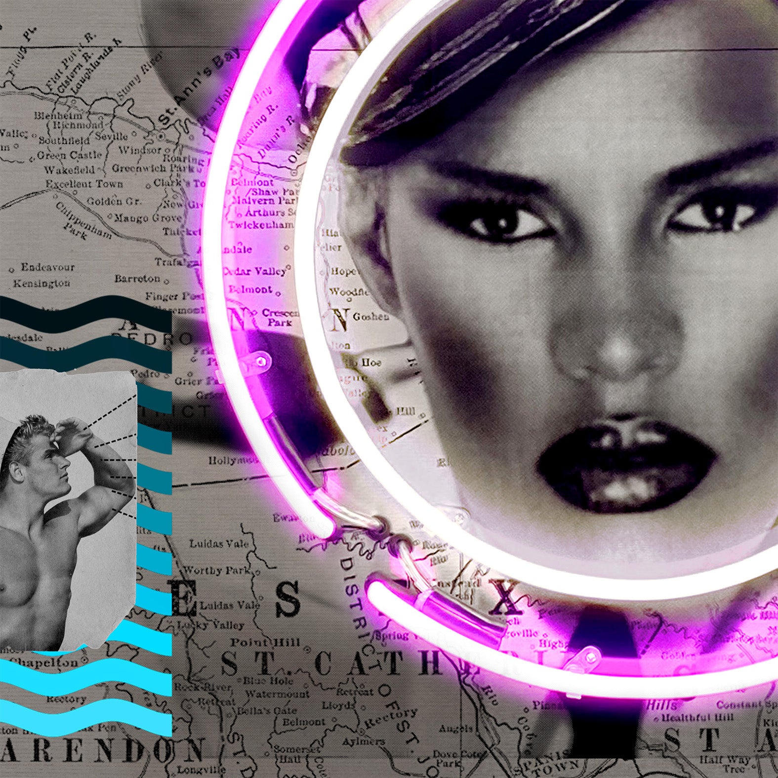 "I Need A Man" Grace Jones neon art print by artist Louis Sidoli. Available to purchase at Iconic Galleries. 