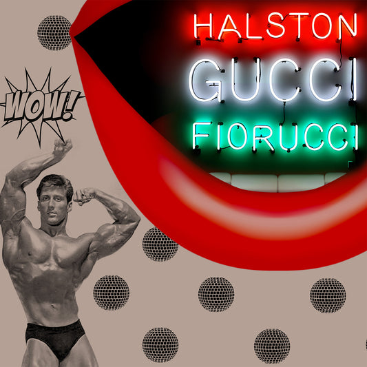 He's The Greatest Dancer ( Halston, Gucci Fiorucci ) - Sister Sledge. Neon print by artist Louis Sidoli. Available to purchase at Iconic Galleries.