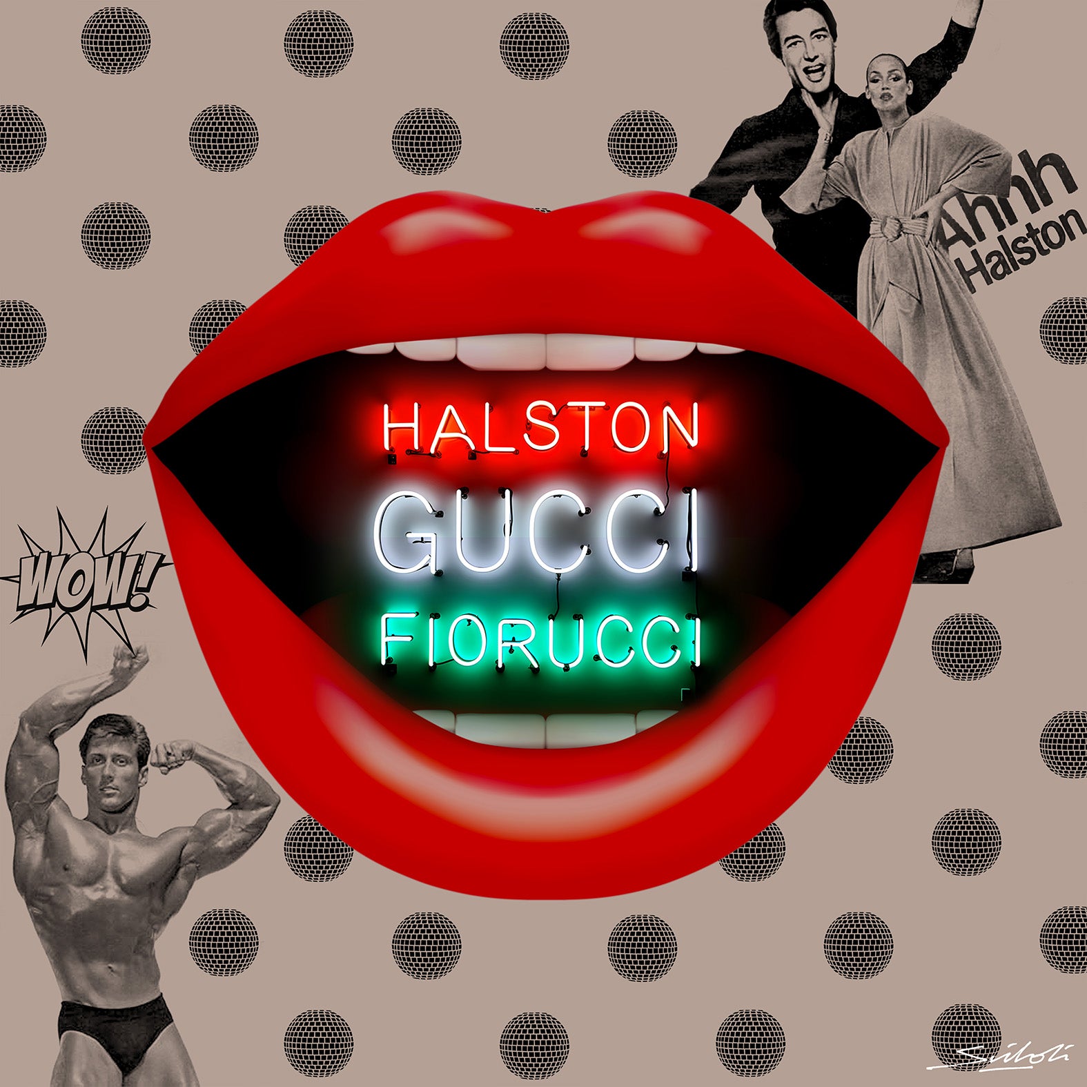 He's The Greatest Dancer ( Halston, Gucci Fiorucci ) - Sister Sledge. Neon print by artist Louis Sidoli. Available to purchase at Iconic Galleries.