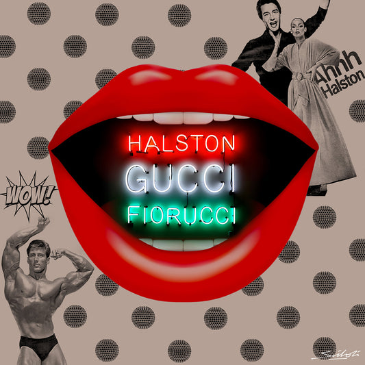 He's The Greatest Dancer ( Halston, Gucci Fiorucci ) - Sister Sledge. Neon print by artist Louis Sidoli. Available to purchase at Iconic Galleries.