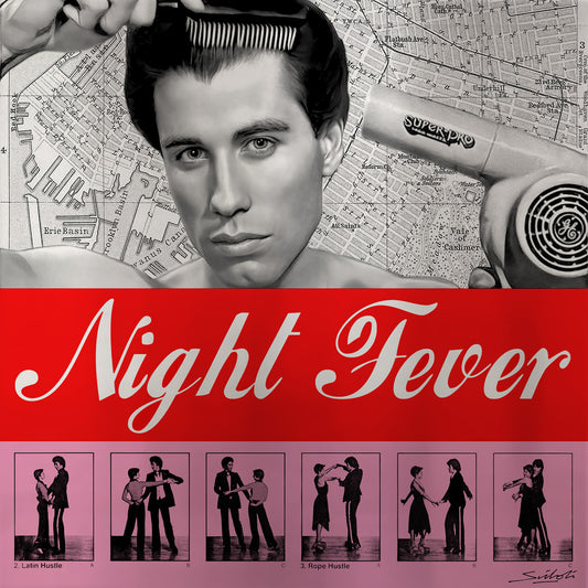 Saturday Night Fever ( John Travolta ) Photographic pop-art print by artist Louis Sidoli. Available to purchase at Iconic Galleries. 