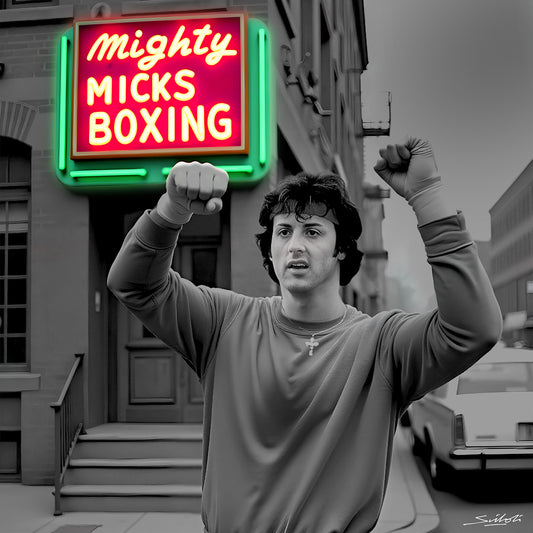 Rocky Balboa ( Sylvester Stallone ) Photographic pop-art print by artist Louis Sidoli. Available to purchase at Iconic Galleries. 